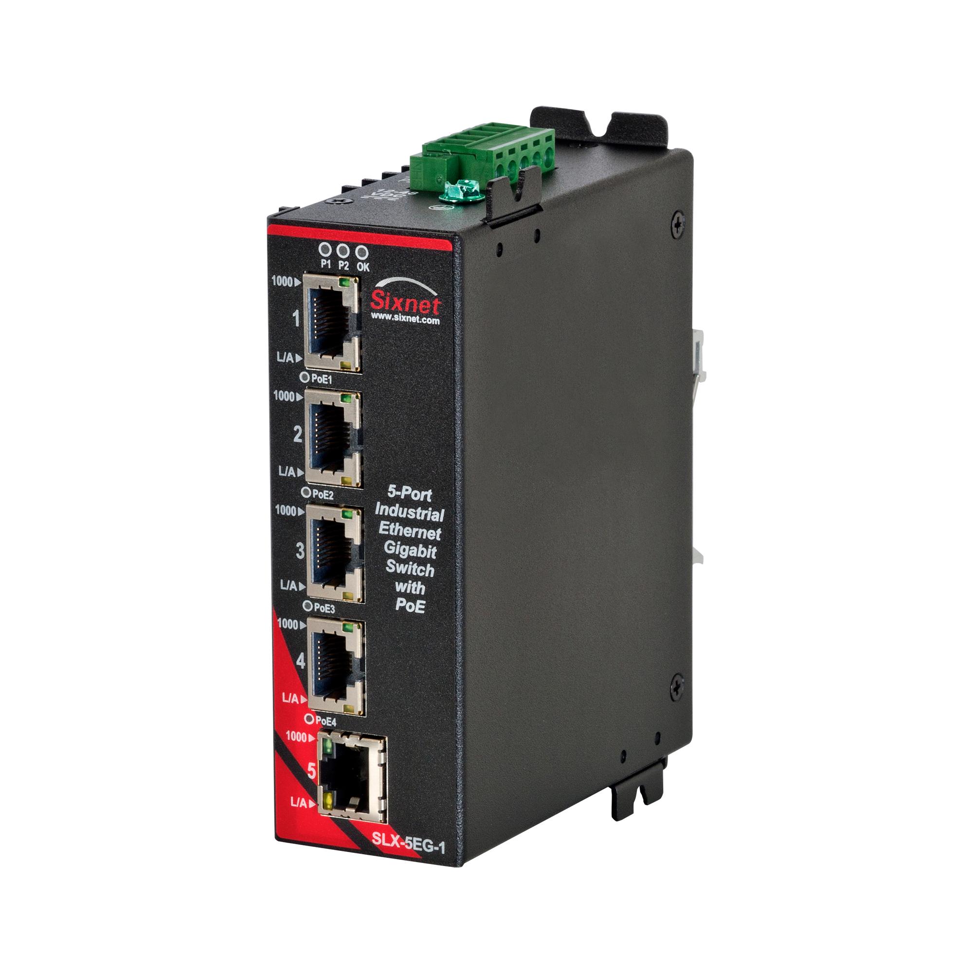 Produktfoto 1 von Red Lion Ethernet-Switch, 5 x RJ45 für DIN-Schienen, 10 → 44V dc