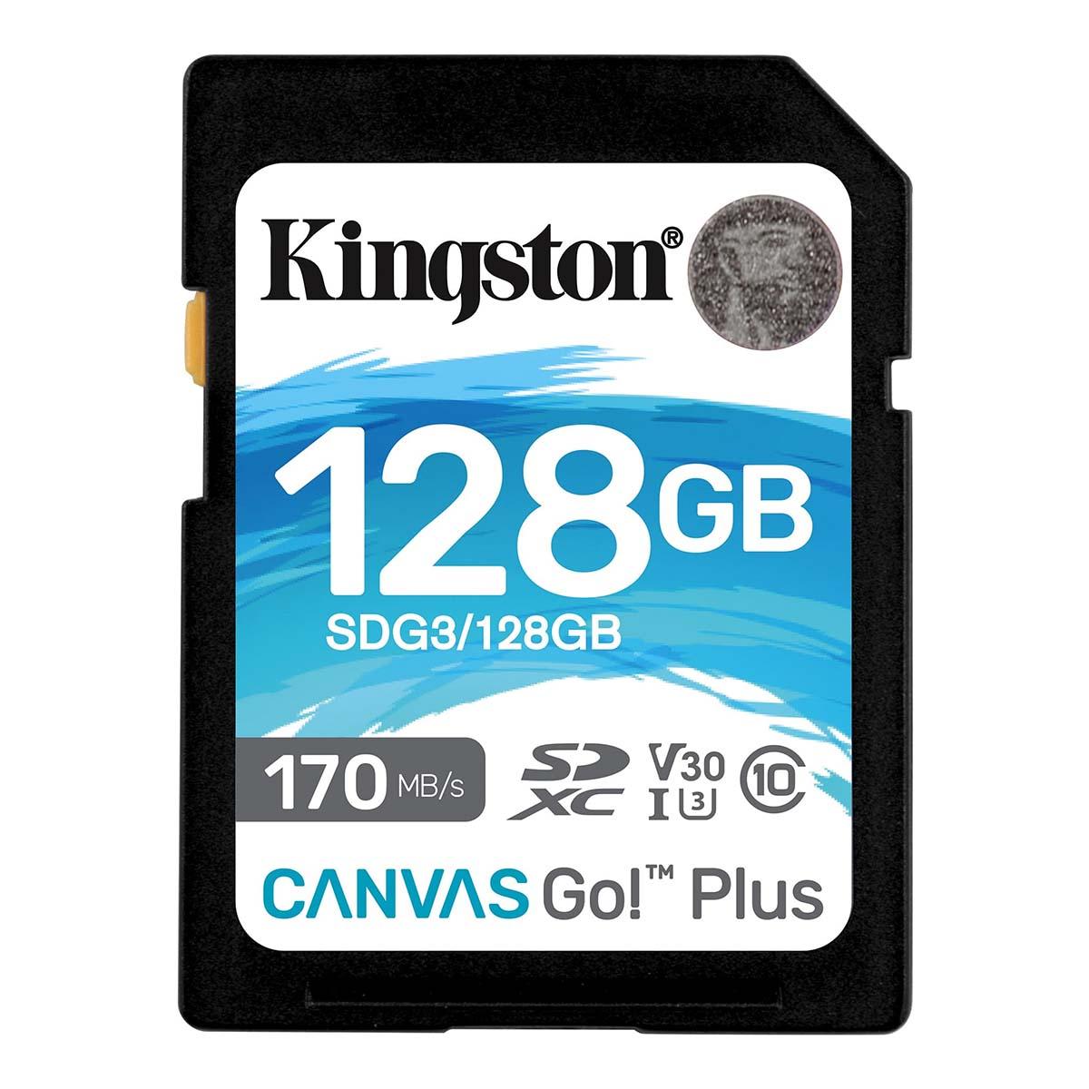 Produktfoto 1 von Kingston Canvas Go! Plus SDXC SD-Karte 128 GB A2, Class 10, U3, UHS-I, V30, 3D TLC