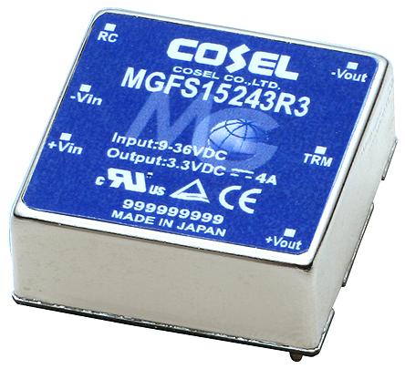 Produktfoto 1 von Cosel MGFS DC/DC-Wandler 15.6W 48 V dc IN, 12V dc OUT / 1.3A 500V dc isoliert