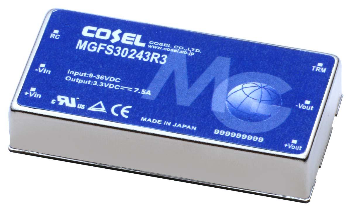 Produktfoto 1 von Cosel MGFS DC/DC-Wandler 24.75W 24 V dc IN, 3.3V dc OUT / 7.5A 500V dc isoliert