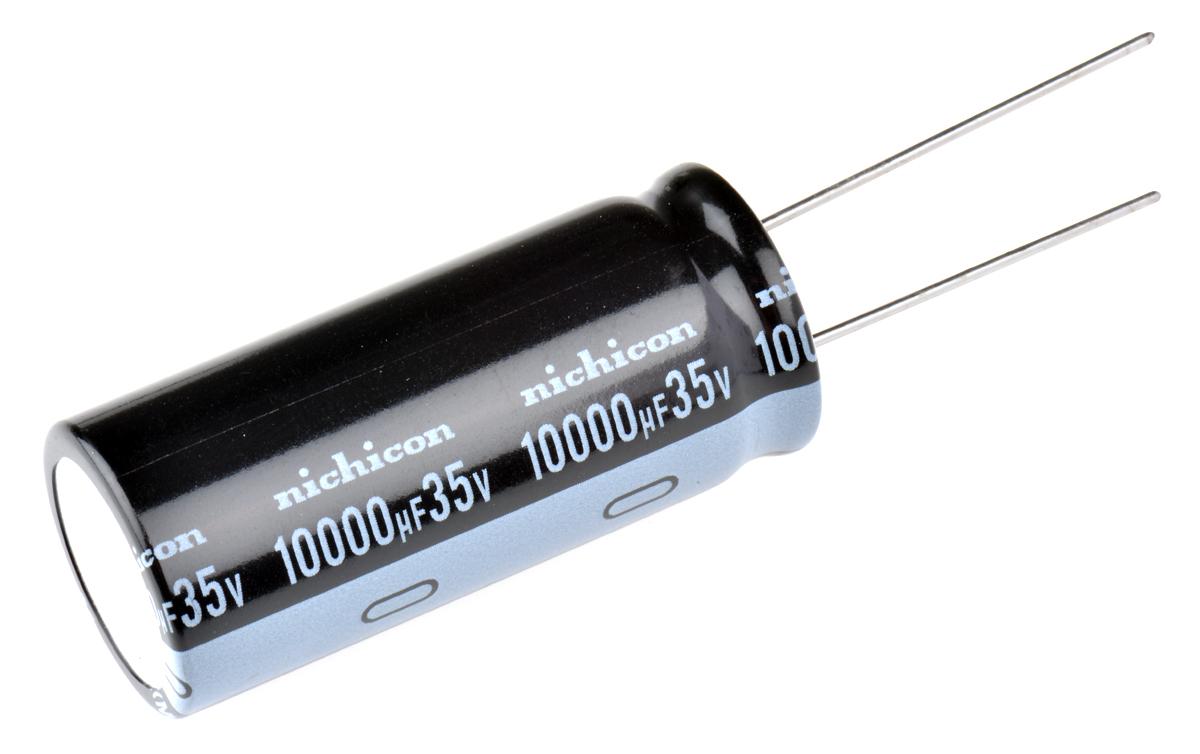 Produktfoto 1 von Nichicon VZ, THT Aluminium-Elektrolyt Kondensator 10000μF ±20% / 35V dc, Ø 22mm x 50mm, bis 105°C