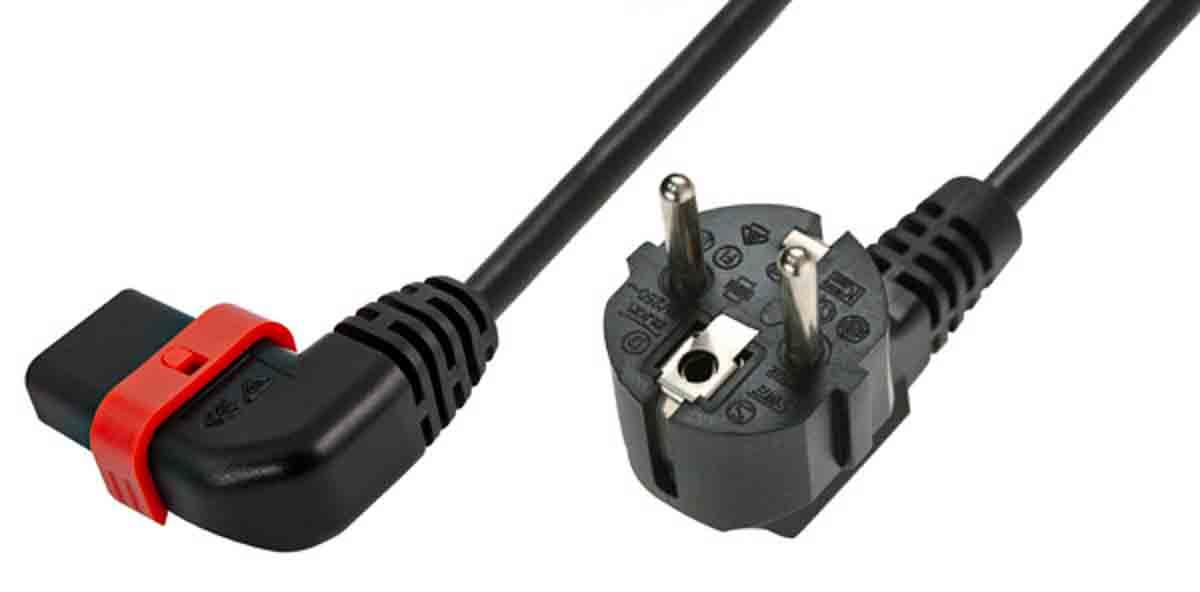 Produktfoto 1 von Schaffner Netzkabel, A IEC C13 / Buchse, B CEE 7/7 / Stecker, 10 A, 2m Schwarz 250 V