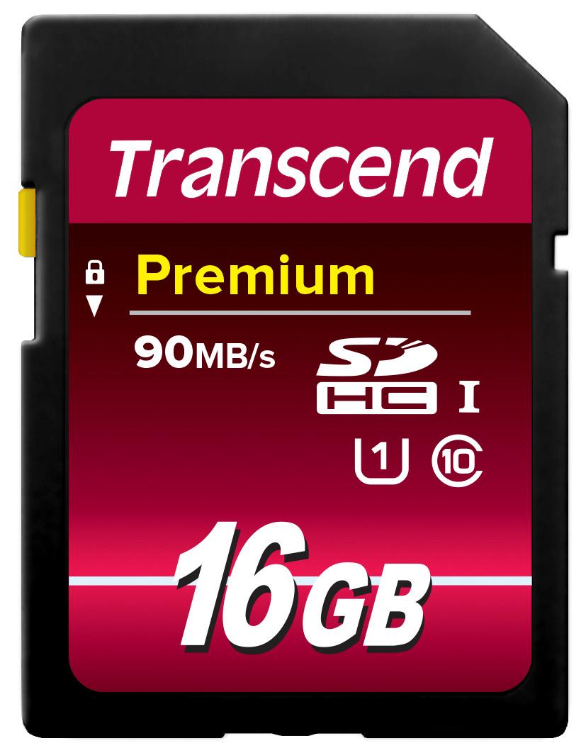 Produktfoto 1 von Transcend Premium SDHC SD-Karte 16 GB Class 10, HC