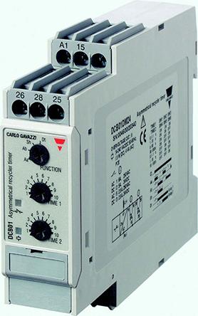 Produktfoto 1 von Carlo Gavazzi Zeitrelais, DIN-Schienen, 0.1 s → 100h, 24 V dc, 24 → 240V ac, 2 Kont. Multifunktion,