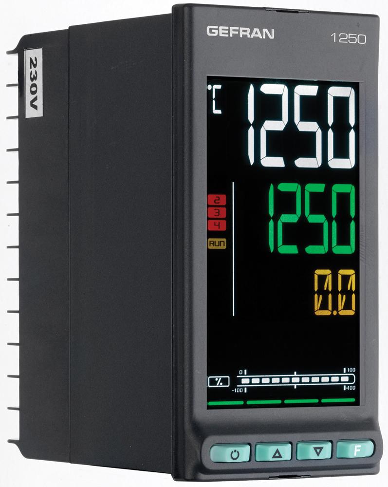 Produktfoto 1 von Gefran 1250 PID Temperaturregler, 2 x Logik, Relais Ausgang, 20 → 27 V ac/dc, 48 x 96mm