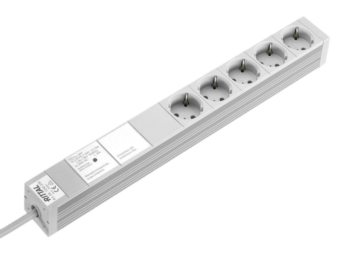 Produktfoto 1 von Rittal Typ F – Deutscher Schutzkontakt Steckdosenleiste, 250 V, / 16A