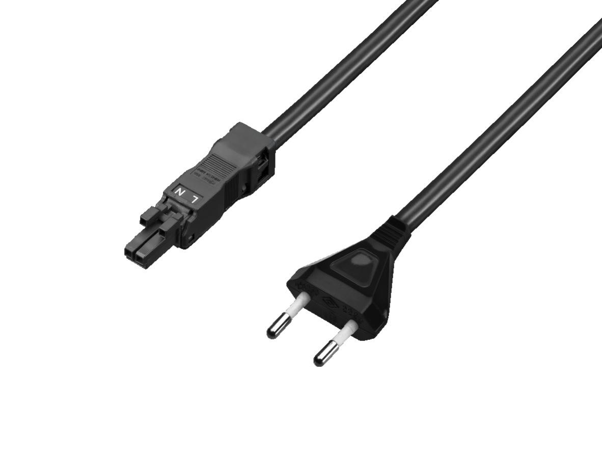 Rittal Netzkabel, B Eurostecker Typ C, 2m Schwarz