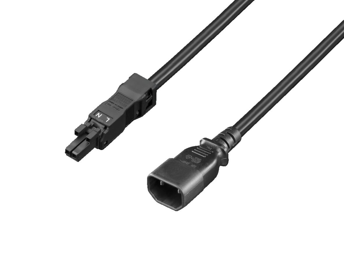 Rittal Netzkabel, B IEC C18, 2m Schwarz