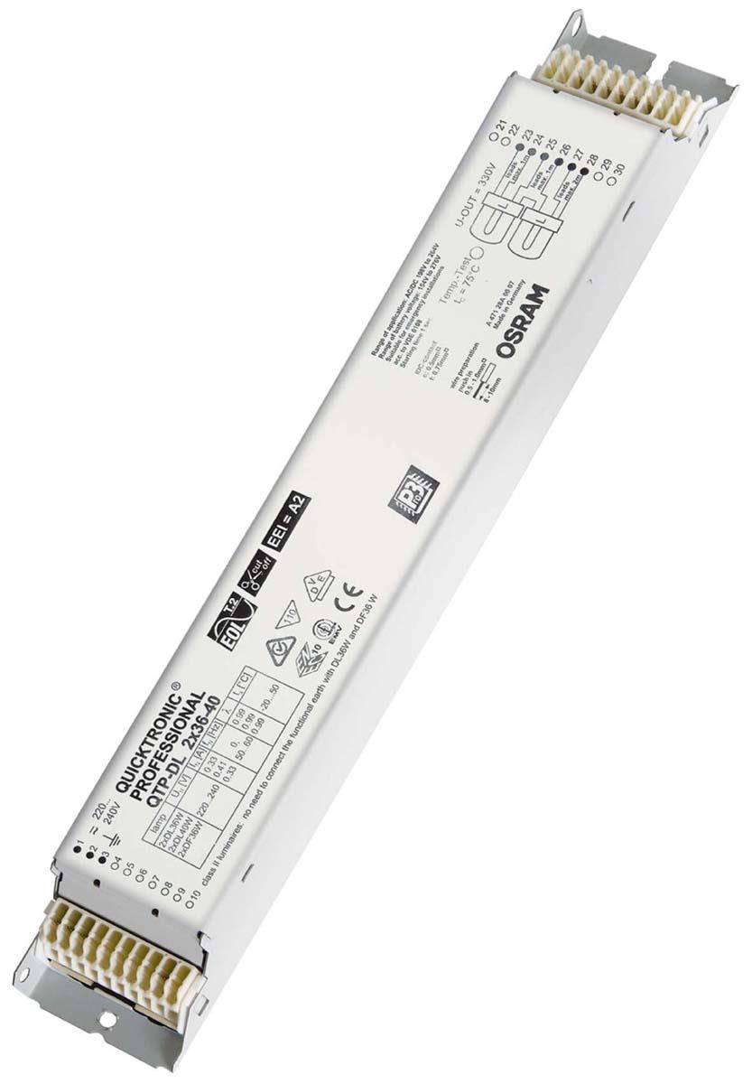 Produktfoto 1 von Osram QUICKTRONIC Vorschaltgerät Elektronisch 2 x 36 → 40 W / 220 → 240 V Kompakt-Leuchtstofflampen