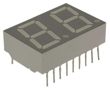 Broadcom LED-Anzeige 7-Segment 2-Digit, Rot 626 nm Zeichenbreite 7.8mm Zeichenhöhe 14.2mm Durchsteckmontage