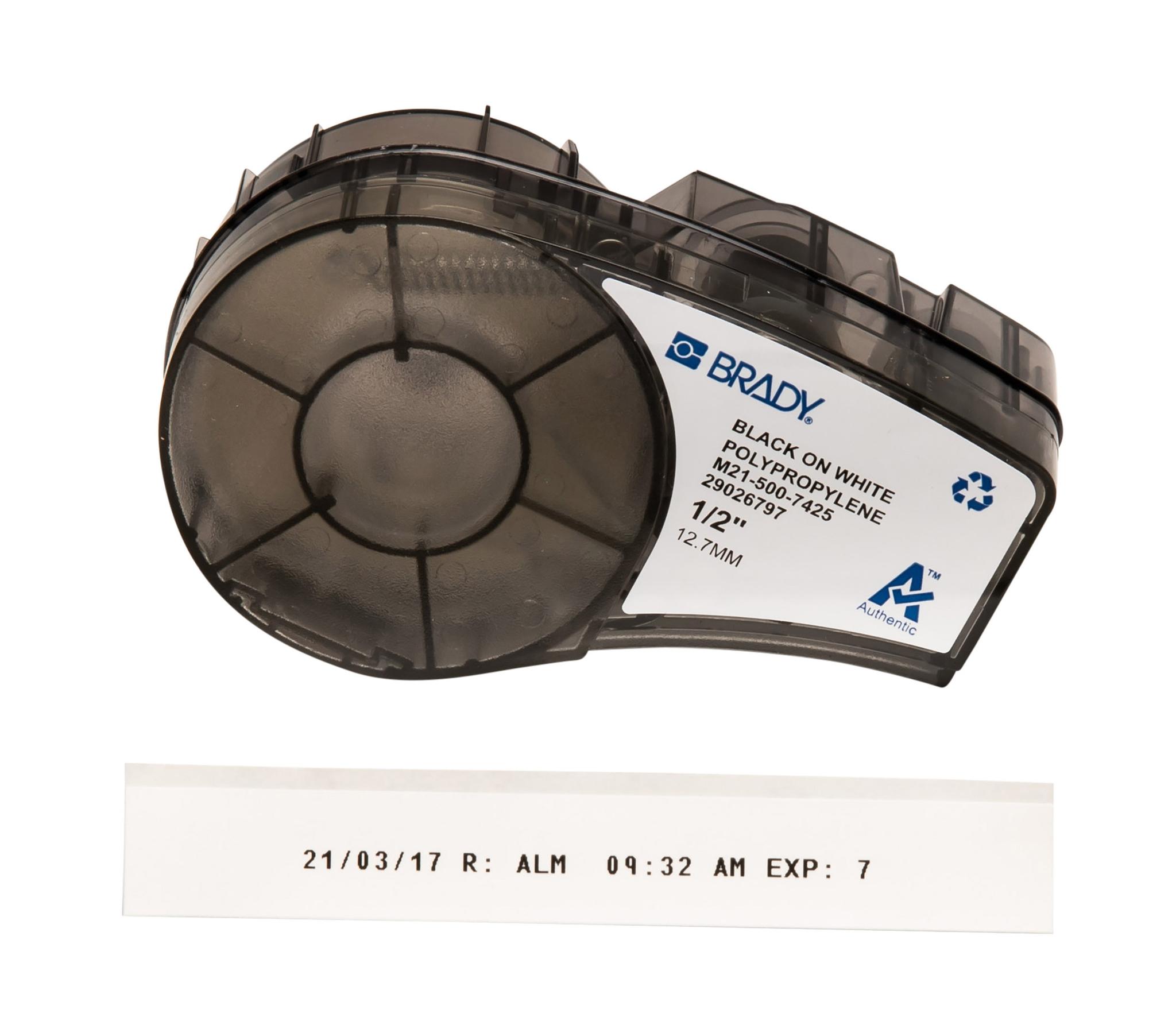 Produktfoto 1 von Brady B-7425 Low Temperature Polypropylene Beschriftungsband Schwarz für M210, M210-LAB, M211, BMP21 LAB, BMP21-PLUS