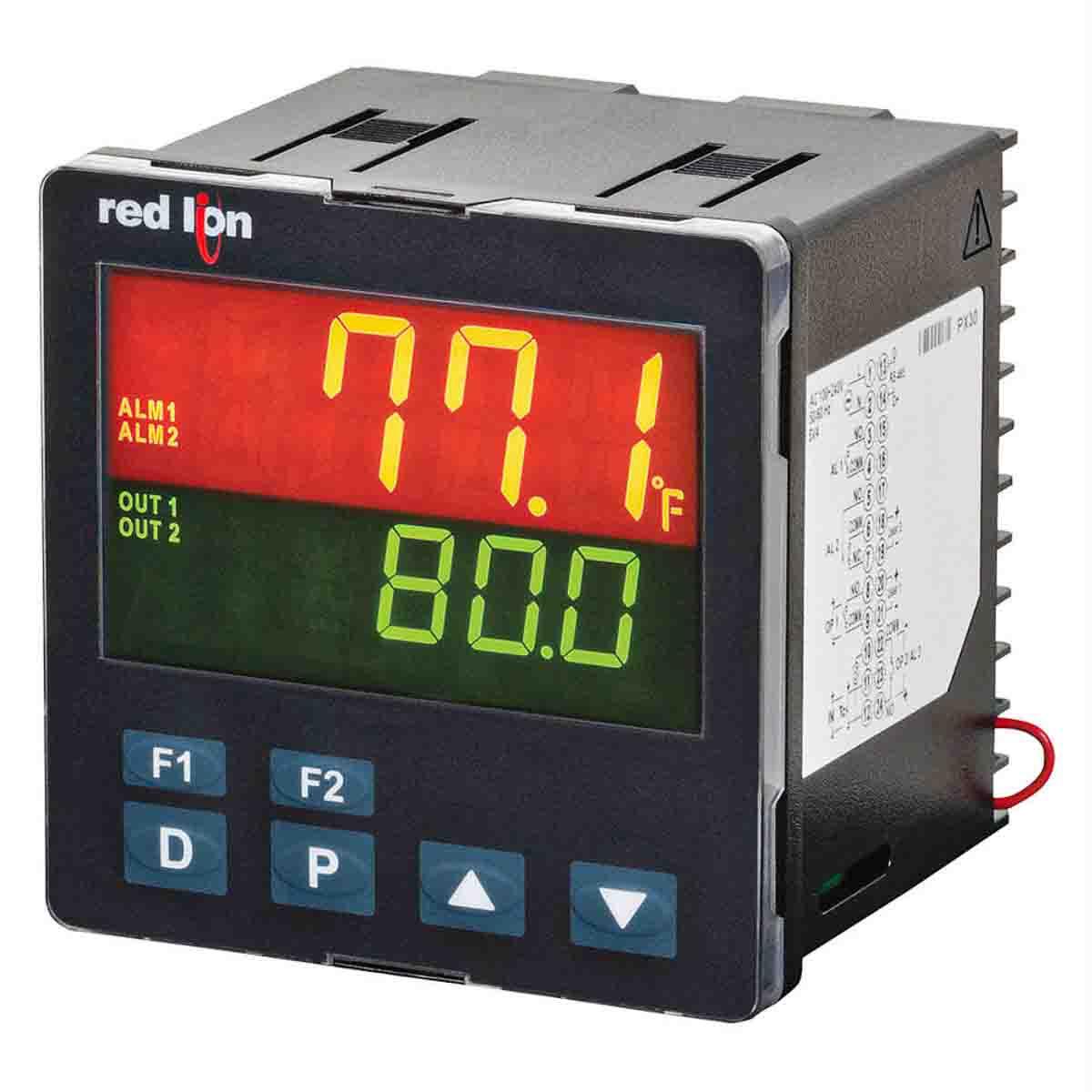 Red Lion PXU PID Temperaturregler Tafelmontage, 2 x 4 -20 mA dc, Relais Ausgang/ Analog Eingang, 100 240 V ac, 95.8 x