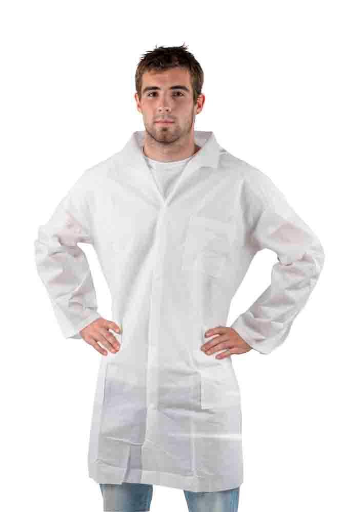 Produktfoto 1 von EUROSTAT Besucherkittel XL, Unisex, Polypropylen, Antistatisch, Weiß