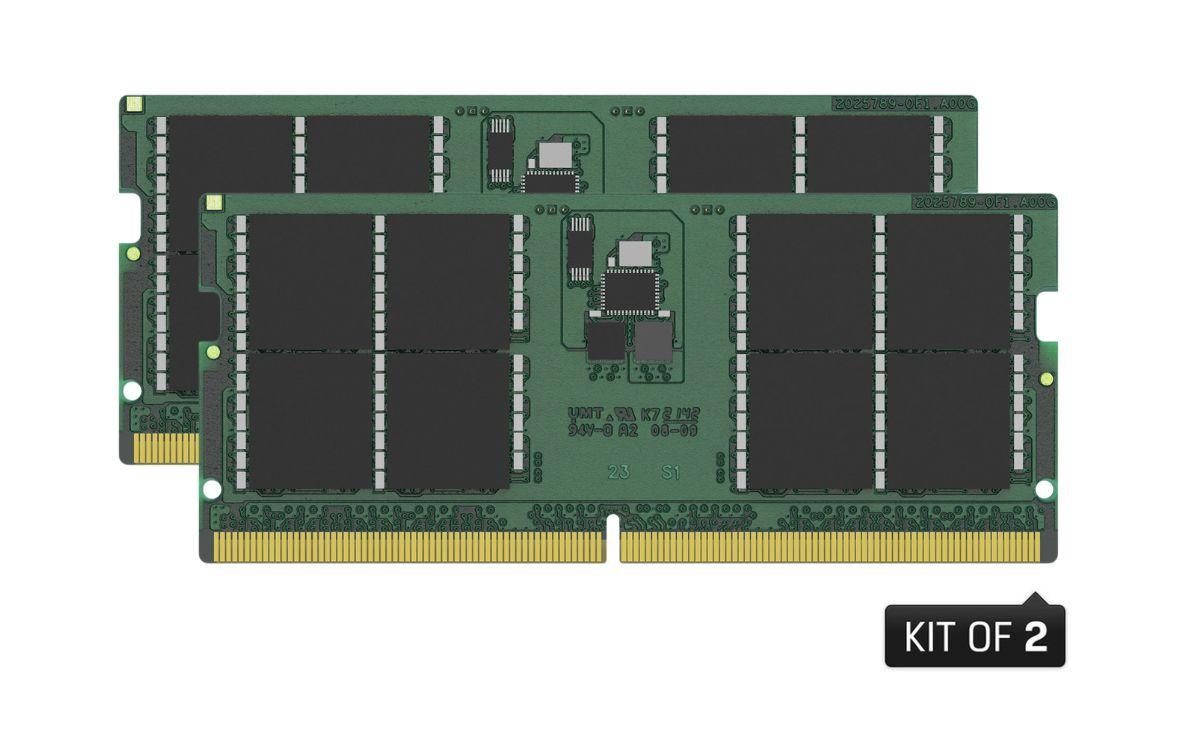 Produktfoto 1 von Kingston Arbeitsspeicher für Laptop, 64 GB, 4800MHz DDR5, Nein SODIMM