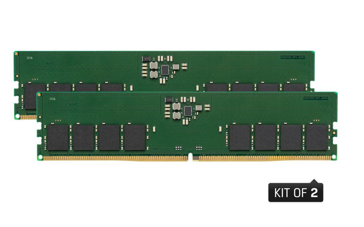 Produktfoto 1 von Kingston Arbeitsspeicher für Desktop, 32 GB, 4800MHz DDR5, Nein DIMM