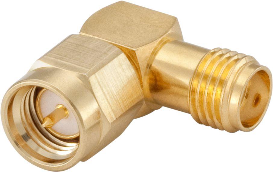 Adapter, SMA - SMA, 50Ω, Jack - Stecker, gewinkelt, 18GHz