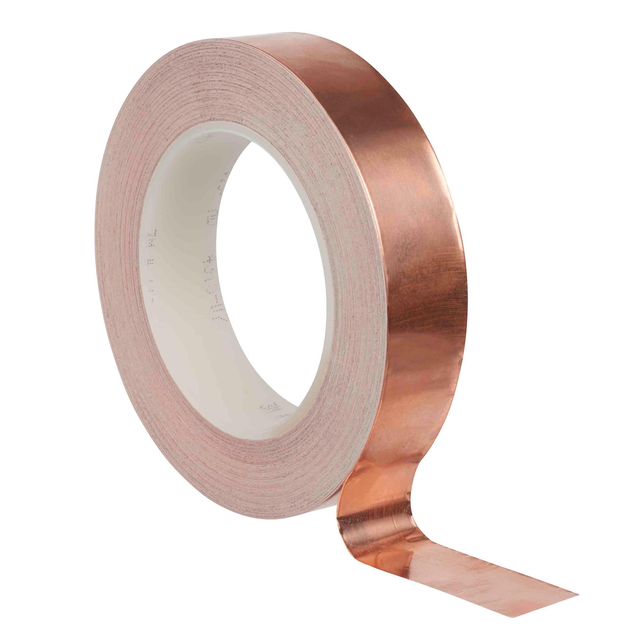 Produktfoto 1 von 3M 1194 Metallband Kupferband nichtleitend, Stärke 0.04mm, 12mm x 33m, -40°C bis +130°C, Haftung 4,4 N/cm