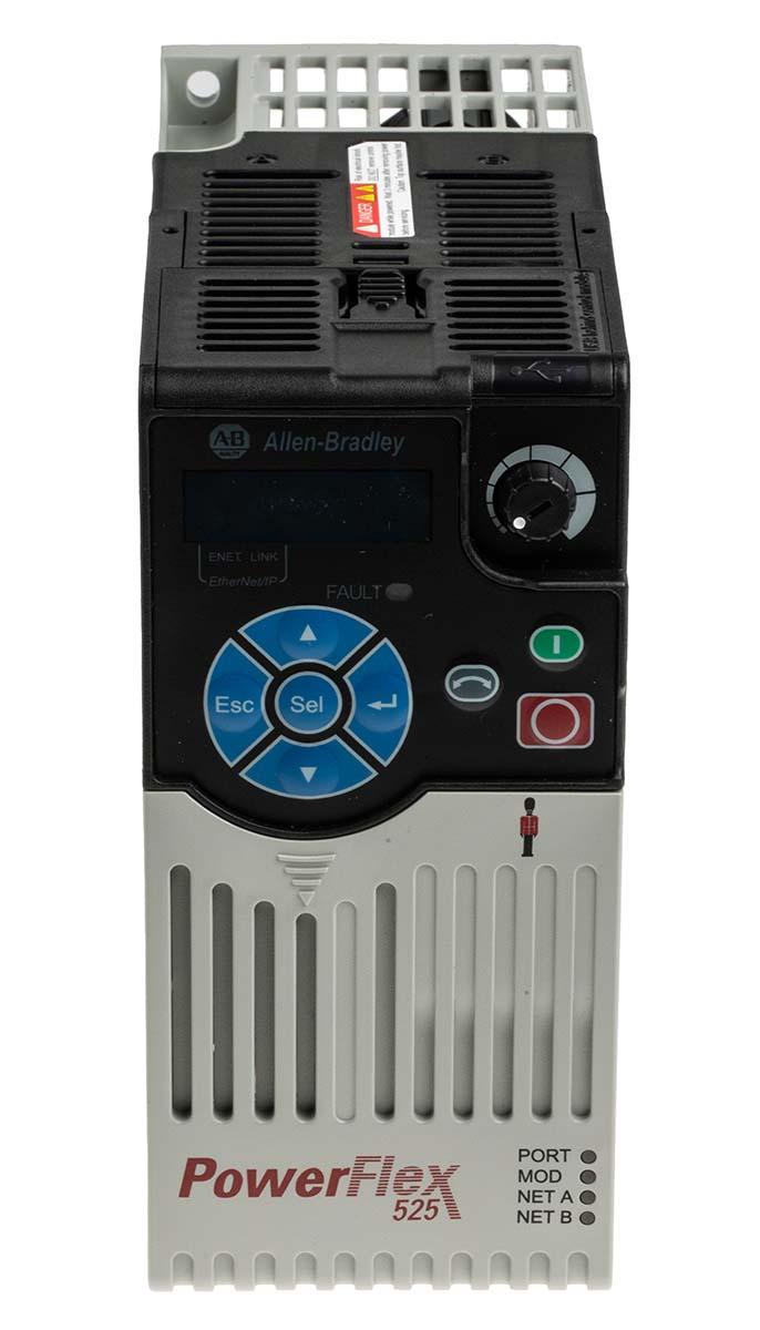 Produktfoto 1 von Allen Bradley PowerFlex 525, 3-Phasen Frequenzumrichter 1,5 kW, 400 V ac / 4 A 500Hz für Vernetztes Gerät