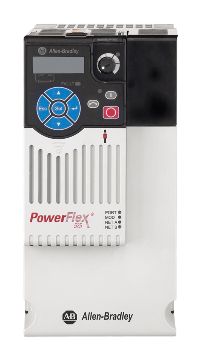 Produktfoto 1 von Allen Bradley PowerFlex 525, 3-Phasen Frequenzumrichter 5,5 kW, 400 V ac / 13 A 500Hz für Vernetztes Gerät