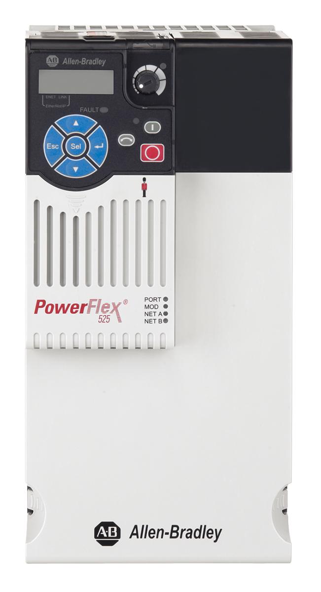 Produktfoto 1 von Allen Bradley PowerFlex 525, 3-Phasen Frequenzumrichter 11 kW, 400 V ac / 30 A 500Hz für Vernetztes Gerät