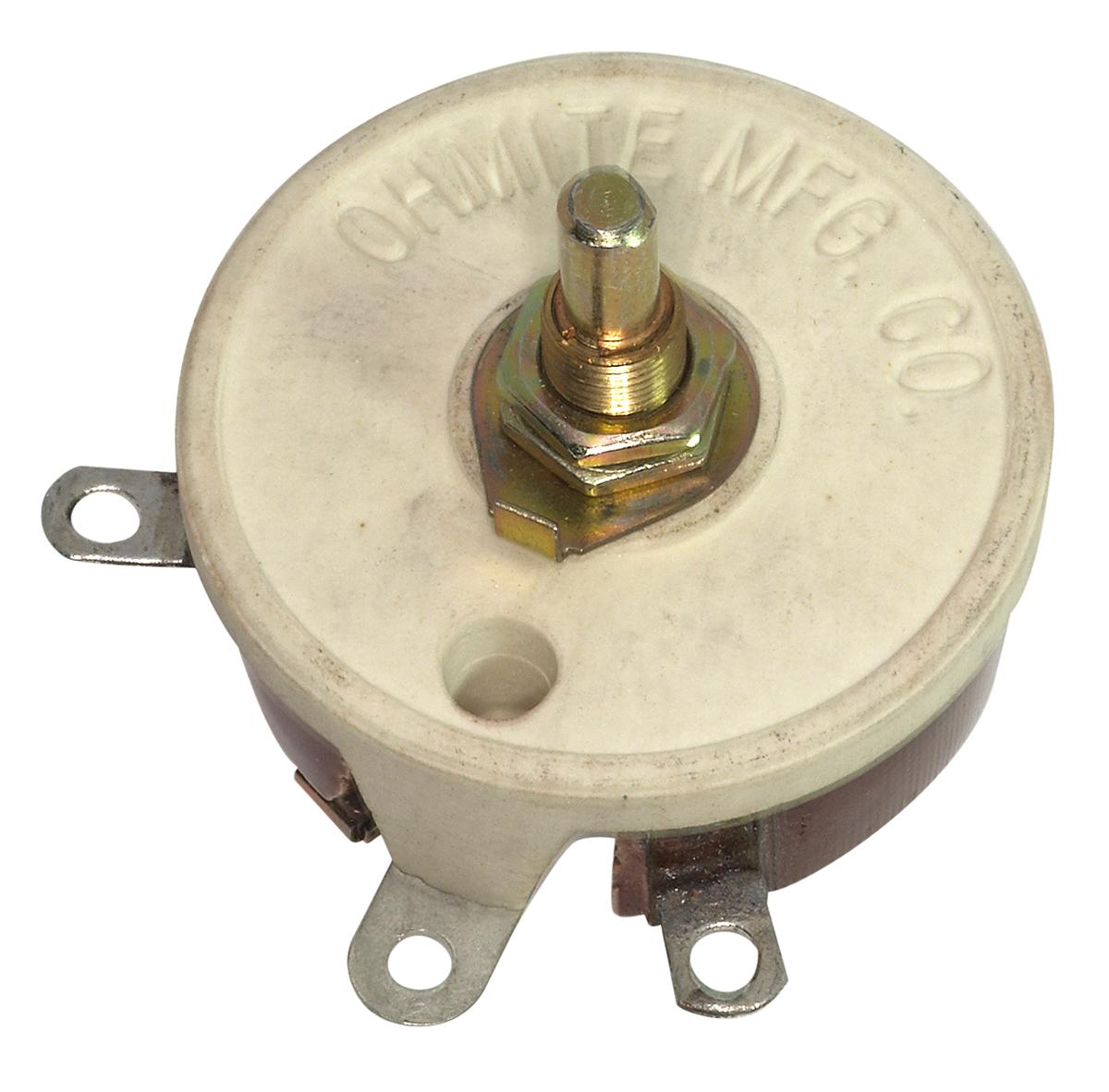 Ohmite RJS10KE Rheostat, 10kΩ ±10% 50W, Schaft ø 6,35 mm, Frontplattenmontage, Lötöse, 58.67 x 34.93mm