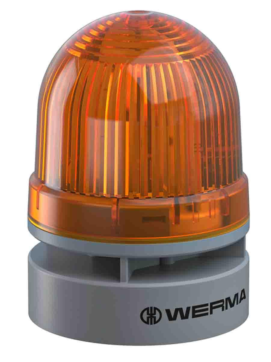 Werma EvoSIGNAL Mini LED Blink-Licht Alarm-Leuchtmelder Gelb / 95dB, 12 V dc