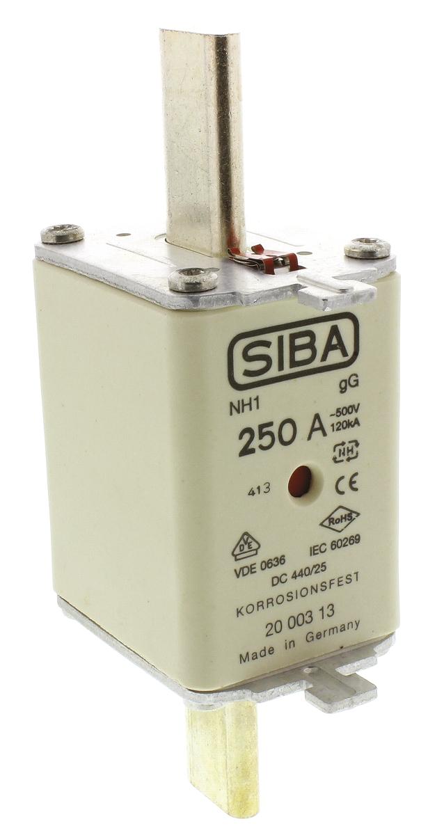 Produktfoto 1 von SIBA NH-Sicherung NH1, 500V ac / 250A, gG - gL DIN 43620, VDE 0636