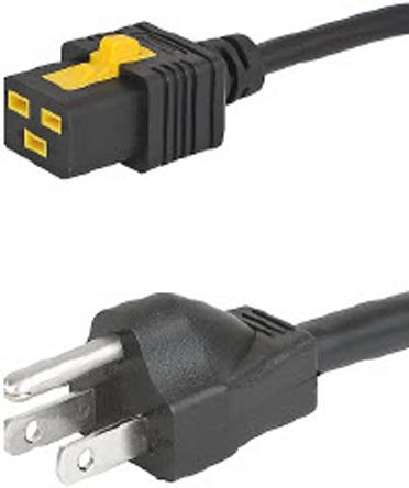 Produktfoto 1 von Schurter Netzkabel, A IEC C19 / Buchse, B US-Stecker Typ B / Stecker, 16 A 250 V