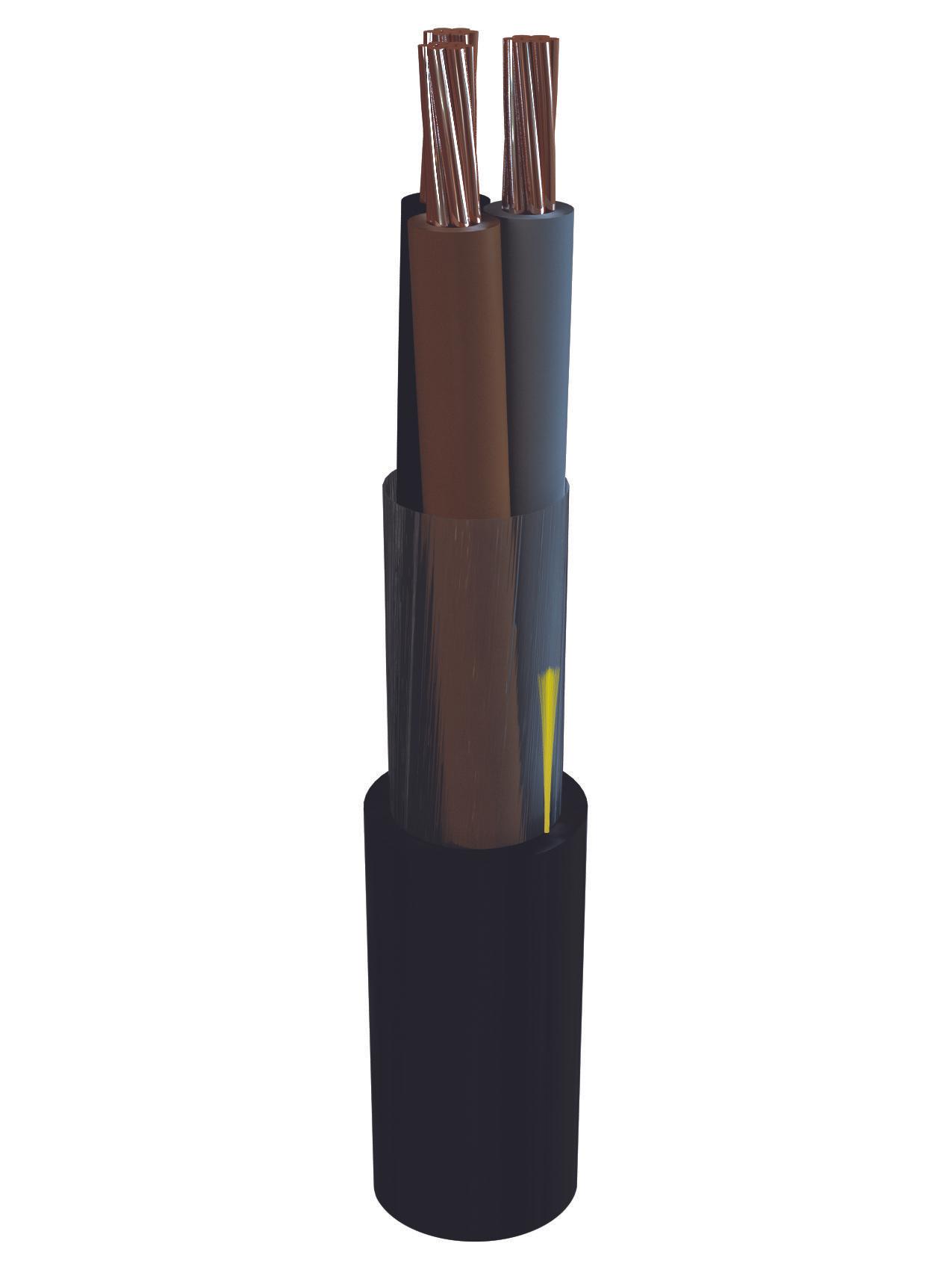 AXINDUS Netzkabel, 2-adrig Typ Marineline Yzp Schwarz x 1,5 mm², 100m, 1 kV, Flammschutzmittel Halogenfreie