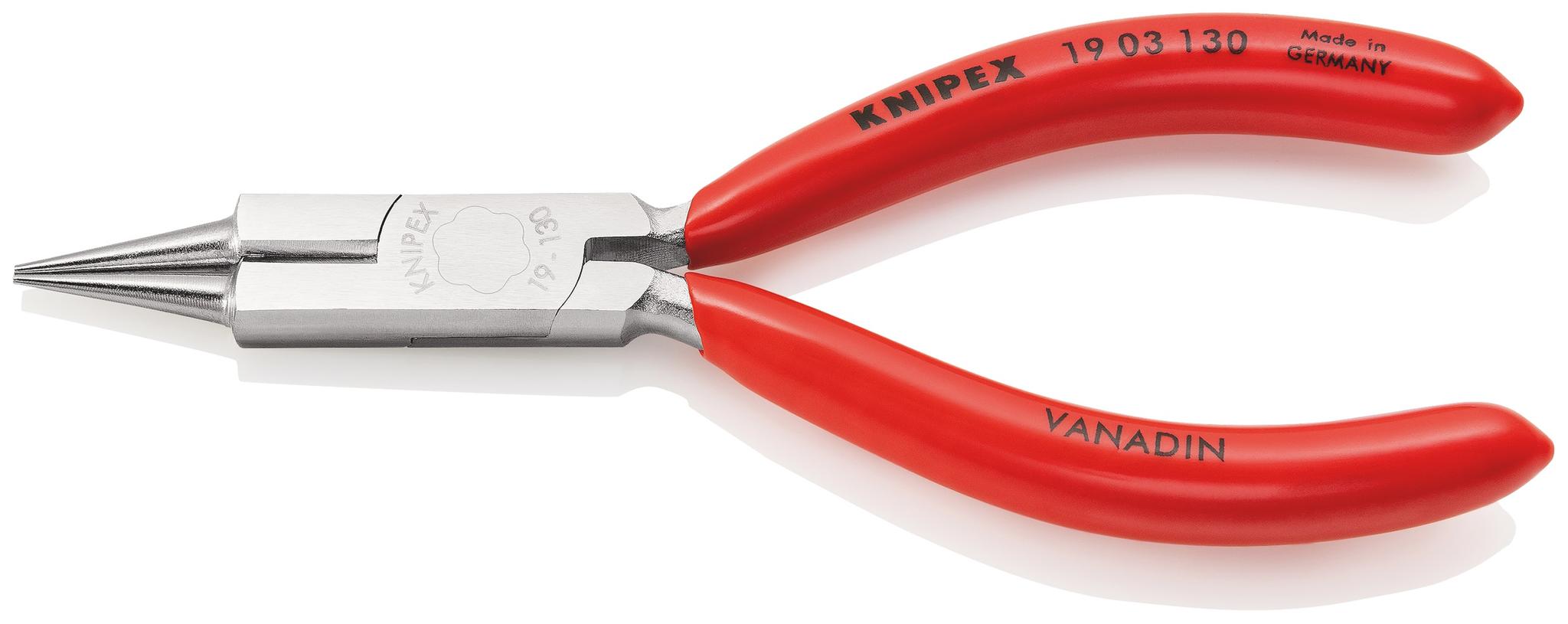 Produktfoto 1 von Knipex 19 03 130 Rundzangen / Backen 32mm , gebogen Schneidkraft → 2,2 und 1,6 mm 130 mm