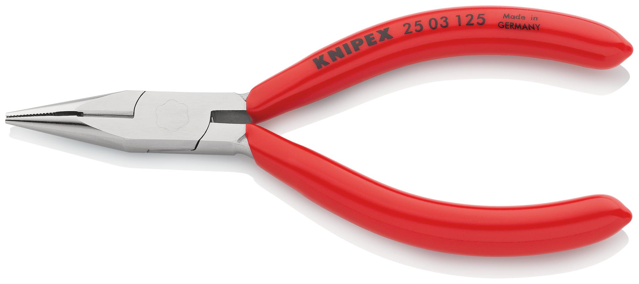 Produktfoto 1 von Knipex Spitzzange / Backen 27mm , gebogen Schneidkraft → 2,2 mm 125 mm