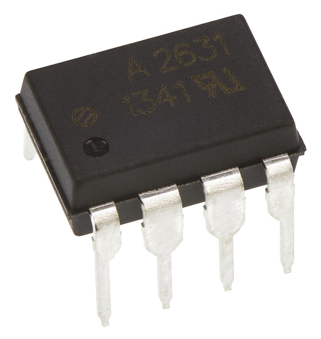 Produktfoto 1 von Broadcom THT Dual Optokoppler DC-In / Transistor-Out, 8-Pin DIP, Isolation 3,75 kV eff