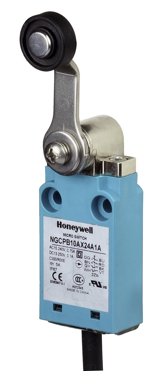 Honeywell NGC Endschalter, Rollenhebel, 2-poliger Wechsler, 2 Schließer/2 Öffner, IP 67, Kunststoff, 10mA Anschluss