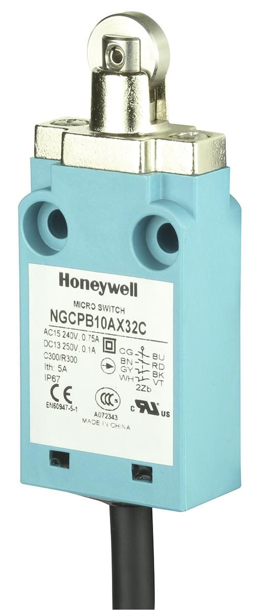 Produktfoto 1 von Honeywell NGC Endschalter, Rollenstößel, 2-poliger Wechsler, 2 Schließer/2 Öffner, IP 67, Kunststoff, 10mA Anschluss