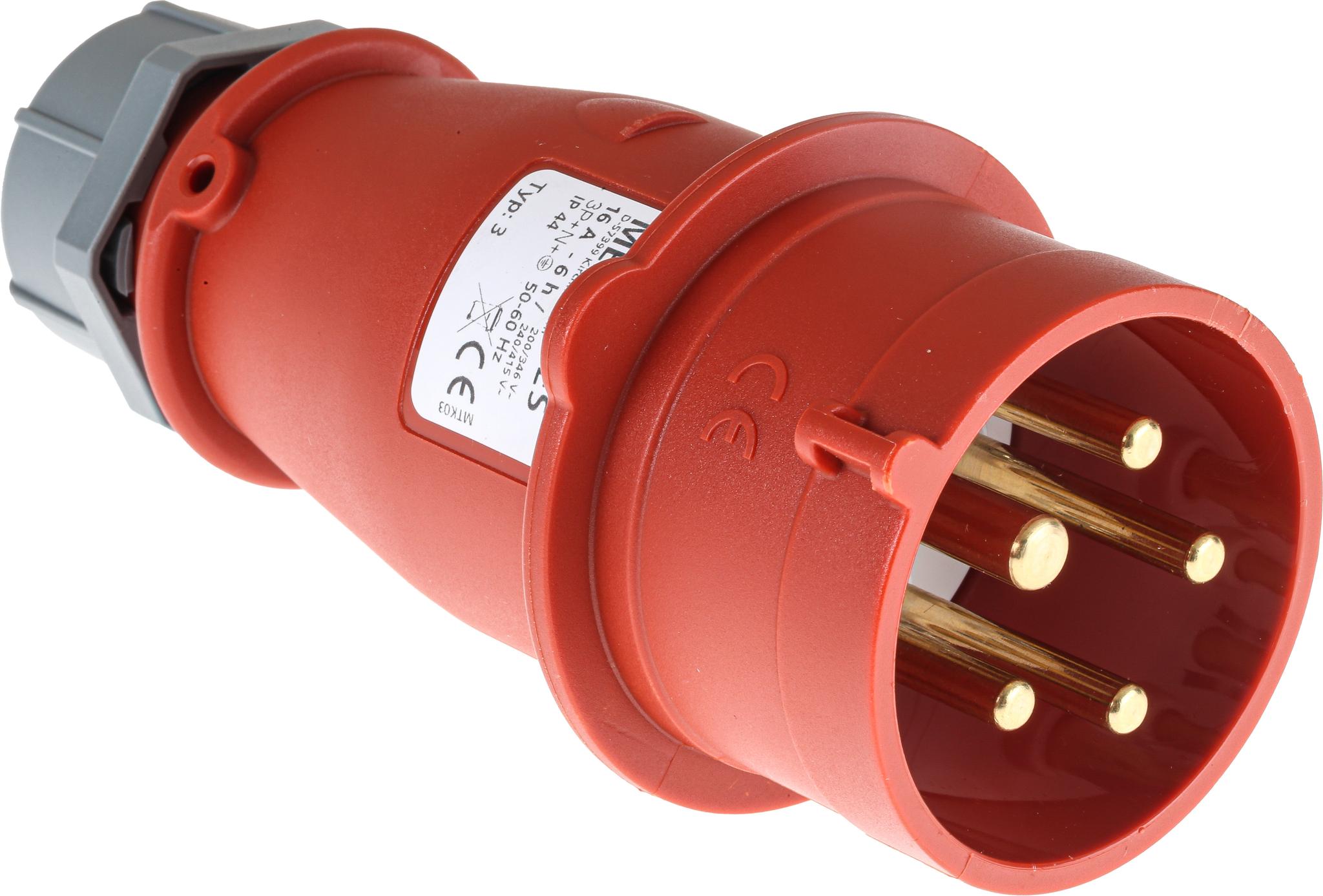 MENNEKES AM-TOP Leistungssteckverbinder Stecker Rot 3P + N + E, 400 V / 16A, Kabelmontage IP44