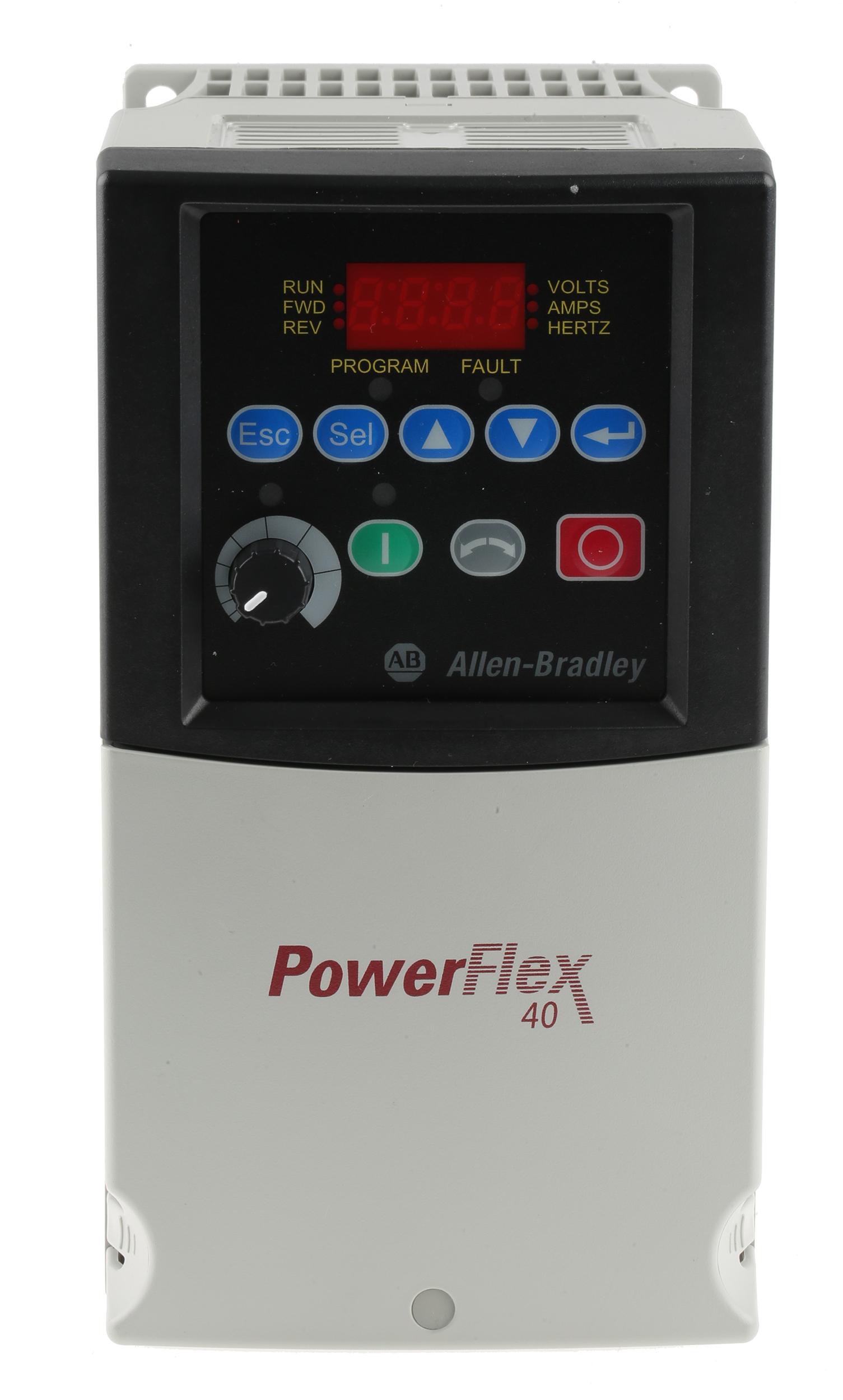 Allen Bradley PowerFlex 40, 3-Phasen Frequenzumrichter 2,2 kW, 400 V ac / 6 A 400Hz für Wechselstrommotoren