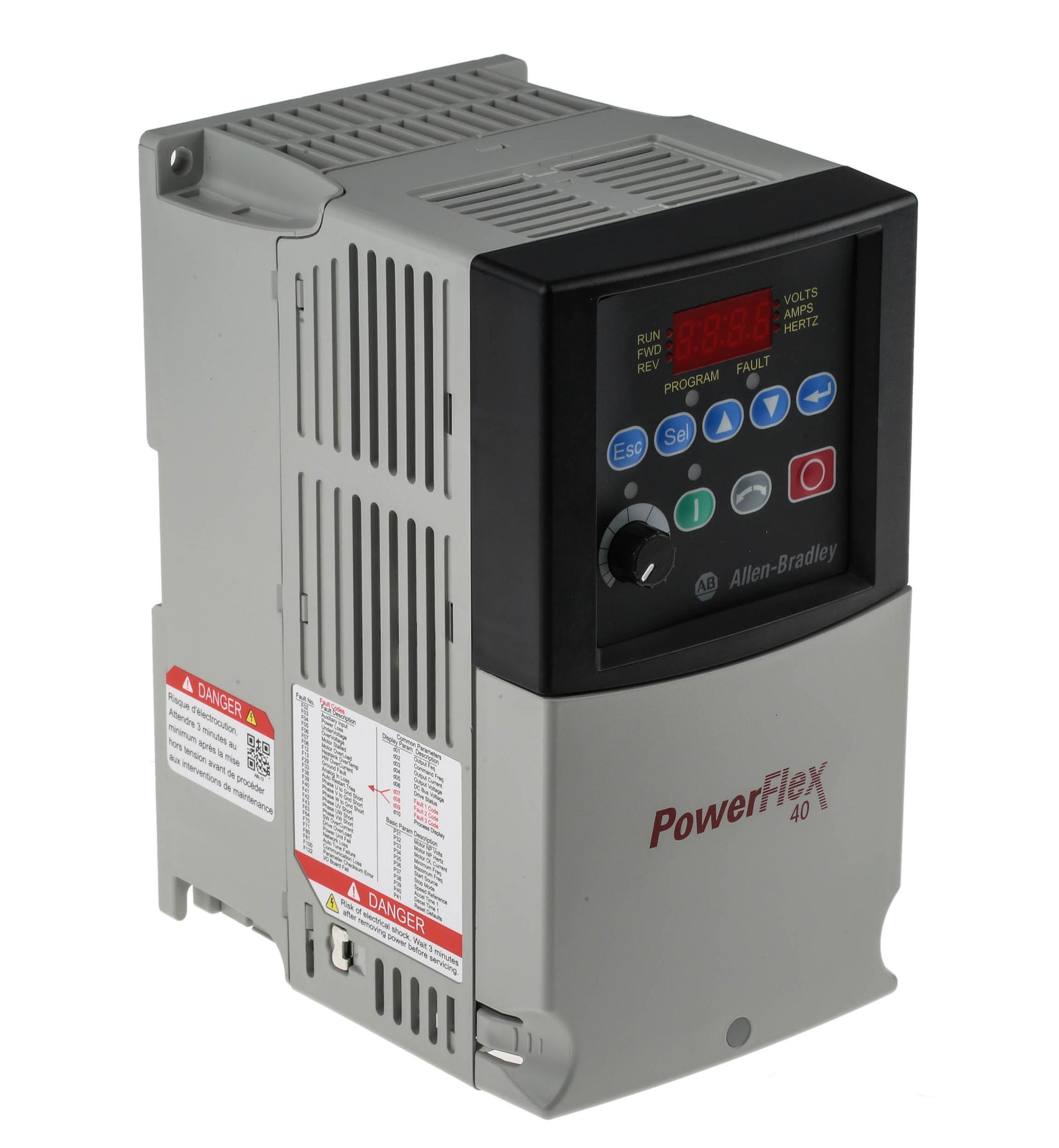 Produktfoto 1 von Allen Bradley PowerFlex 40, 3-Phasen Frequenzumrichter 4 kW, 400 V ac / 10,5 A 400Hz