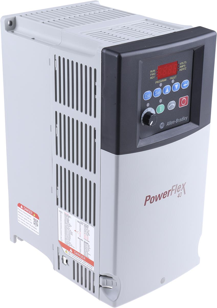 Produktfoto 1 von Allen Bradley PowerFlex 40, 3-Phasen Frequenzumrichter 7,5 kW, 400 V ac / 17 A 400Hz