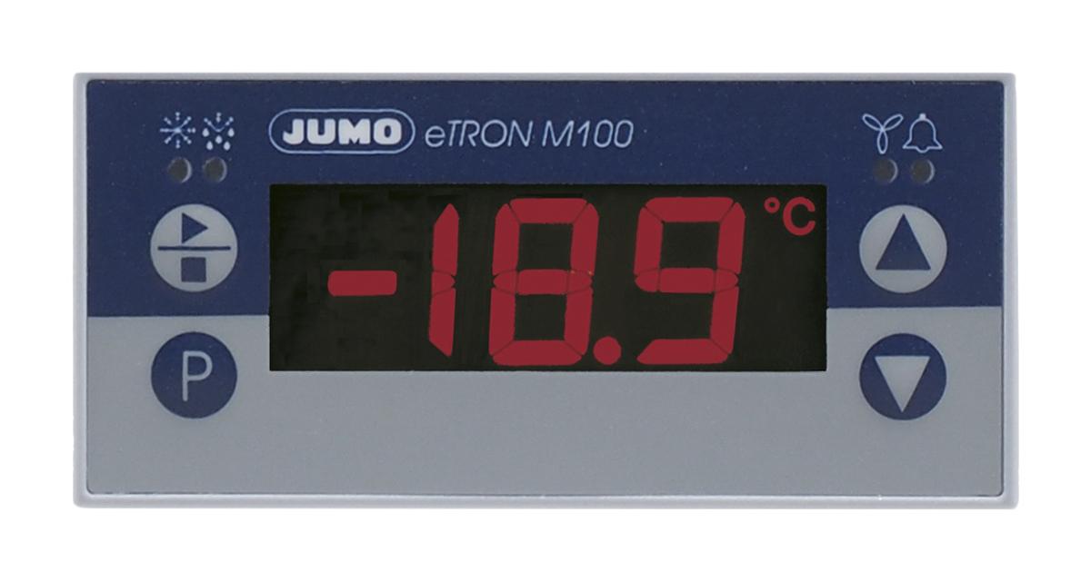 Jumo eTRON M100 Zweipunkt-Temperaturregler Tafelmontage, 3 x 4 Relais Ausgang/ Thermoelement, Typ K Eingang, 12