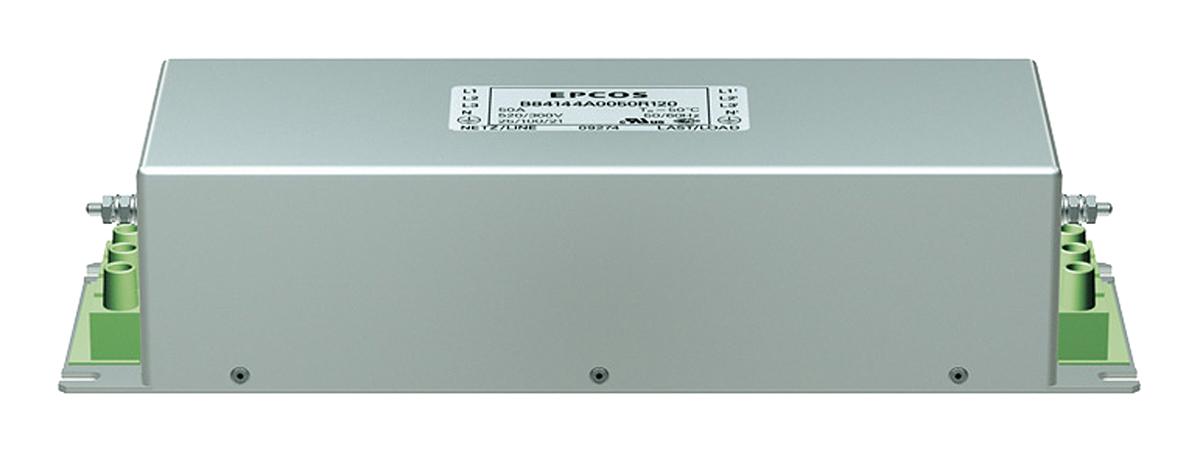 Produktfoto 1 von EPCOS B84144A*R120 Entstörfilter, 520 V ac, 66A, Flanschmontage, Schraub, 3-phasig 13 mA / 50 → 60Hz Single