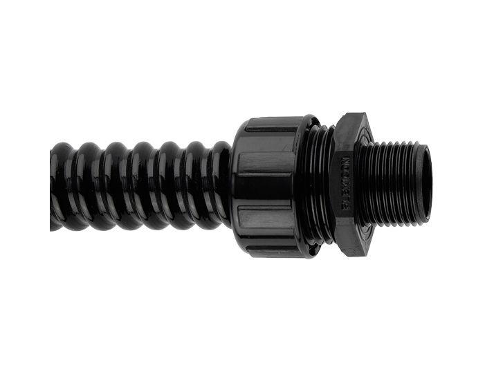 Produktfoto 1 von Flexicon Schutzschlauch PVC, Ø 20mm nom. flexibel, Schwarz A ø 21mm