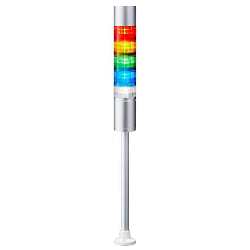 Produktfoto 1 von Patlite LR6 LED Signalturm 5-stufig mehrfarbig LED Rot/Gelb/Grün/Blau/Transparent + Summer Blitz, Dauer 623.5mm