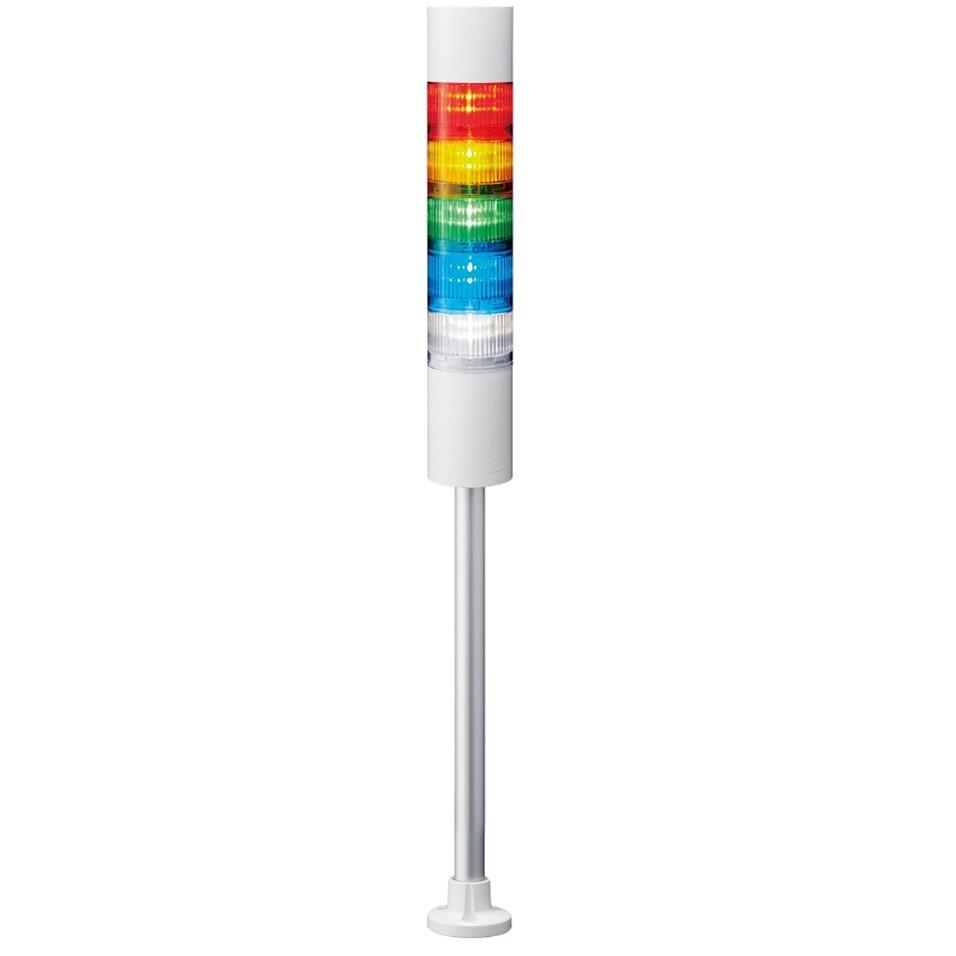 Produktfoto 1 von Patlite LR6 LED Signalturm 5-stufig mehrfarbig LED Rot/Gelb/Grün/Blau/Transparent + Summer Blitz, Dauer 623.5mm