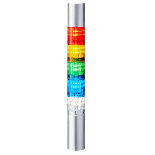 Produktfoto 1 von Patlite LR4 LED Signalturm 5-stufig mehrfarbig LED Rot/Gelb/Grün/Blau/Transparent + Summer Blitz, Dauer 333.5mm