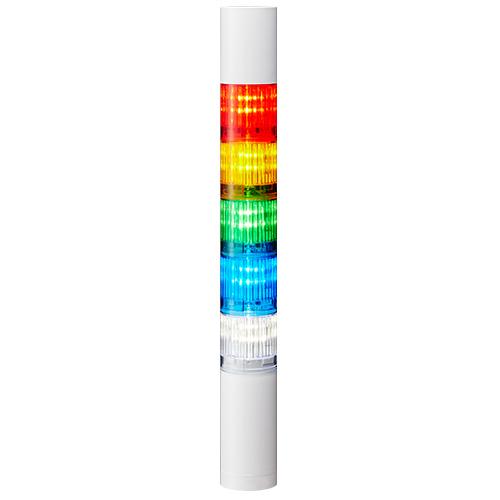 Produktfoto 1 von Patlite LR4 LED Signalturm 5-stufig mehrfarbig LED Rot/Gelb/Grün/Blau/Transparent + Summer Blitz, Dauer 333.5mm