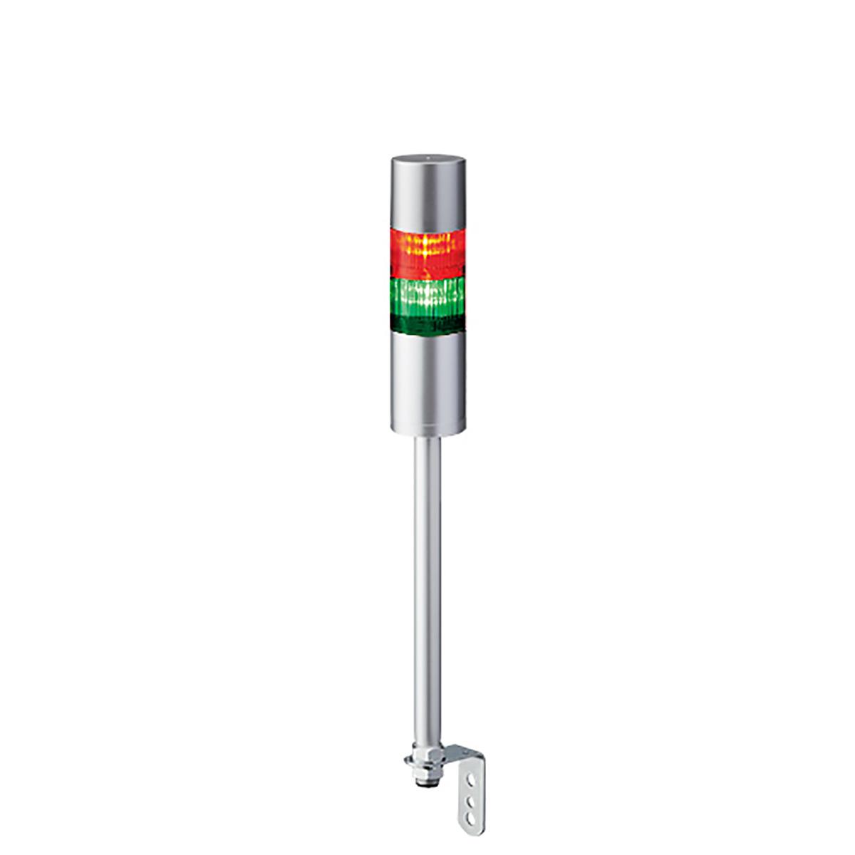 Produktfoto 1 von Patlite LR6 LED Signalturm 2-stufig mehrfarbig LED Rot/Grün + Summer Blitz, Dauer 498.5mm Multifunktion