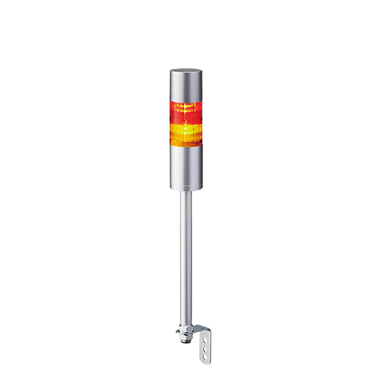 Produktfoto 1 von Patlite LR6 LED Signalturm 2-stufig mehrfarbig LED Rot/Gelb + Summer Blitz, Dauer 498.5mm Multifunktion