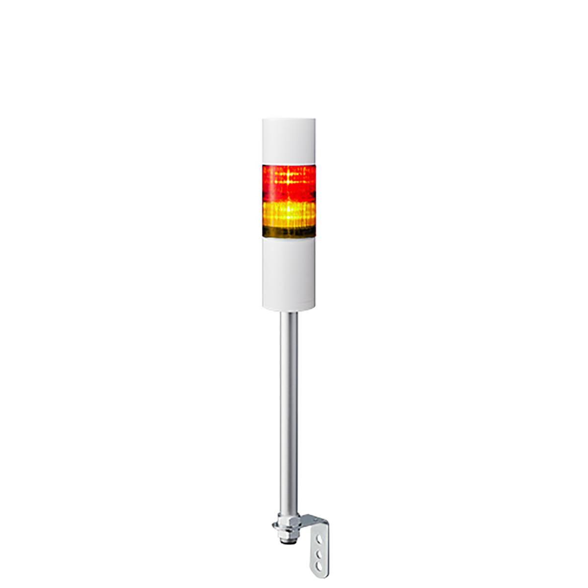 Produktfoto 1 von Patlite LR6 LED Signalturm 2-stufig mehrfarbig LED Rot/Gelb + Summer Blitz, Dauer 498.5mm Multifunktion