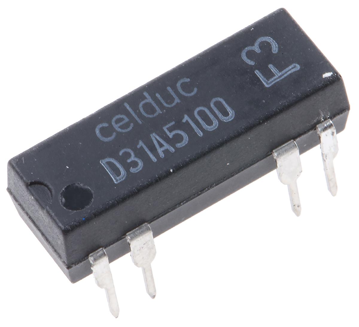 Produktfoto 1 von Celduc Reedrelais, 12V dc, 1-poliger Schließer Steckanschluss , 100V ac / 100V dc