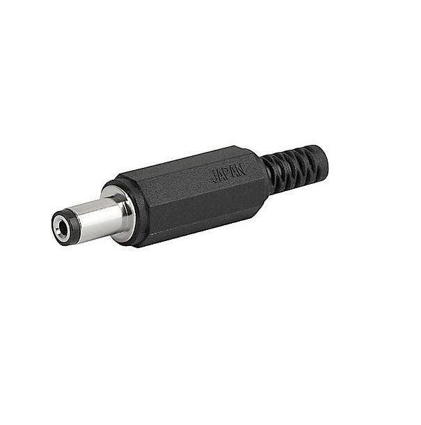 Produktfoto 1 von Schurter 4840 Hohlstecker vernickelt 12 V dc / 500mA, Innen-Ø 2.1mm / Außen 5.5mm x 46mm, Kabelmontage